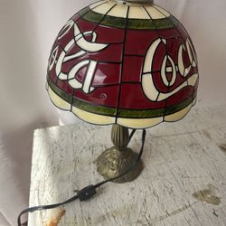 Tiffany-style Coca Cola table lamp