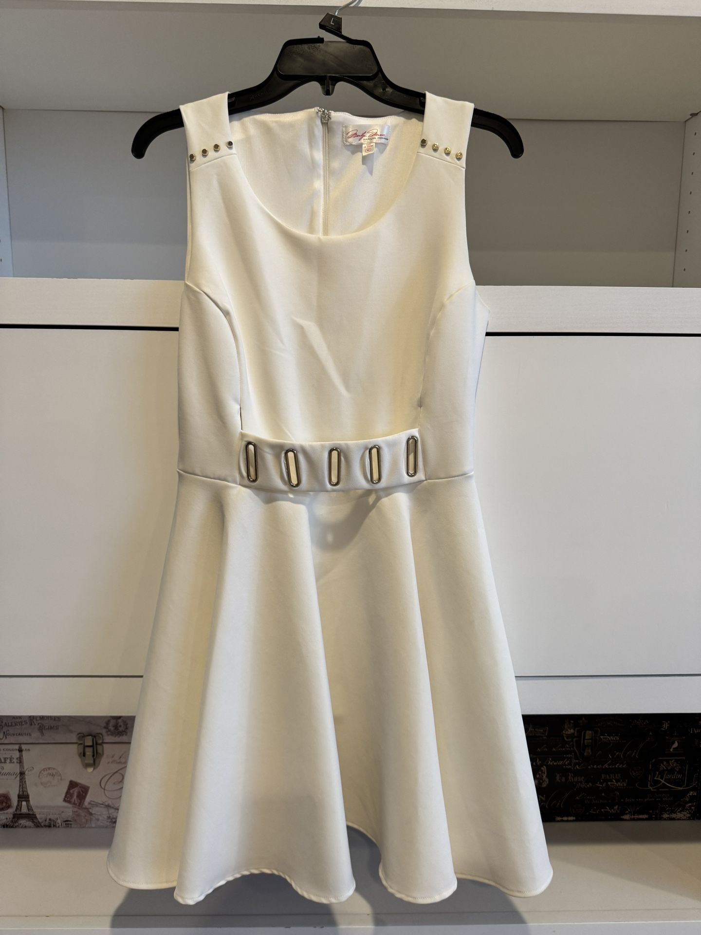 Marilyn Monroe Mini Fit Flare Dress White, Size M •Elegant and