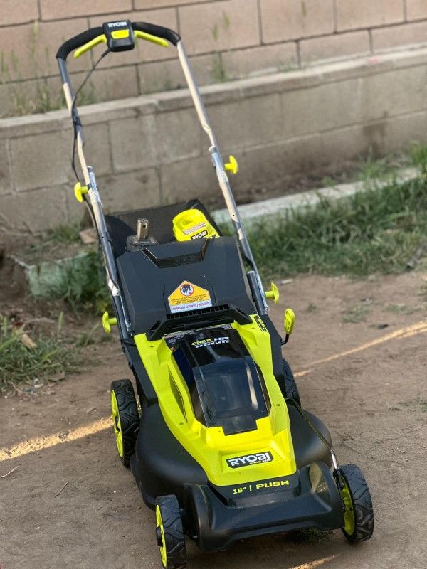Cordless Battery Ryobi 16 Inch Electric Lawn Mower RYOBI ONE+ HP