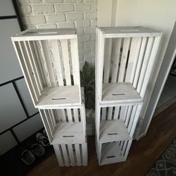 White Crates Lot Of 6