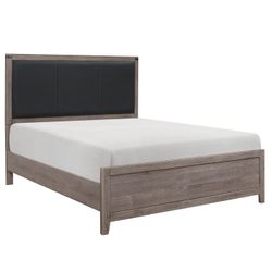 RUSTIC BROWN GRAY FINISH TONE FULL SIZE BED FRAME
