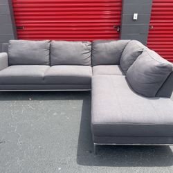 Free Delivery - Gray Sectional Sofa/Couch 