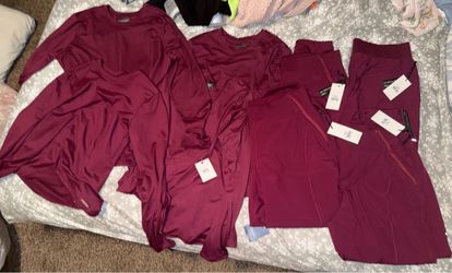 Large petite scrub  bottoms and large underscrub tops