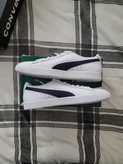 Puma Clyde Core Leather Foil 'White Navy'