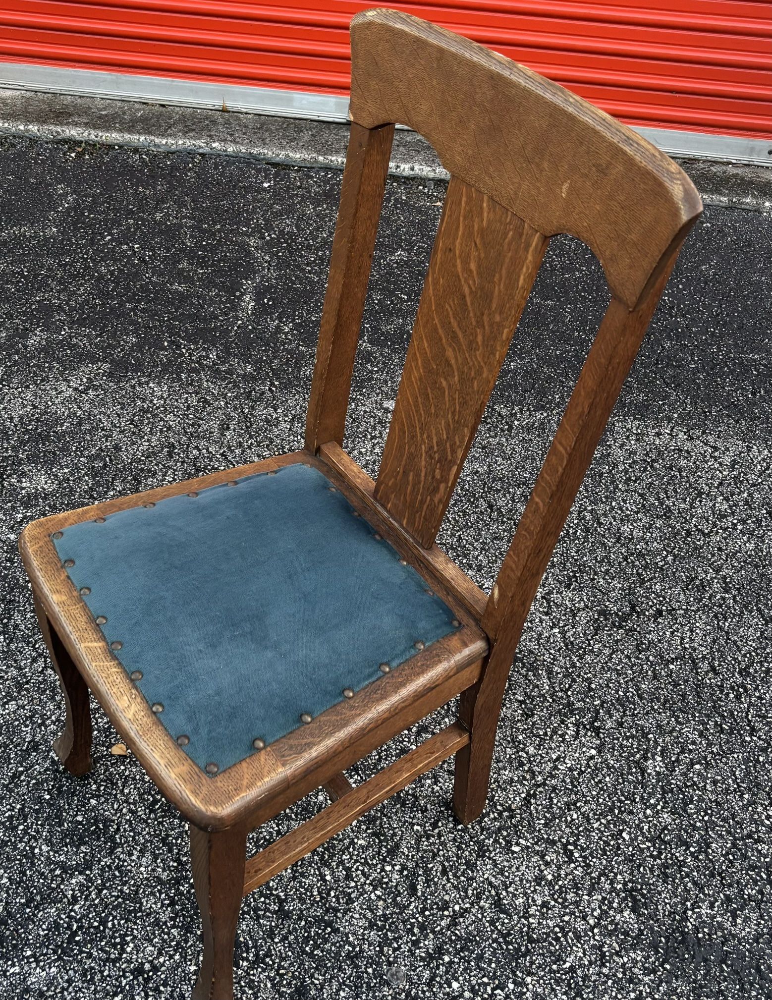Antique Stomps Burkhardt Tiger Oak Chair Circa 1(contact info removed)