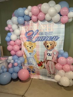 Gender reveal back drop