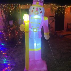 Air Blown Inflatable 7 Foot Christmas Nutcracker Blowup Yard Decoration