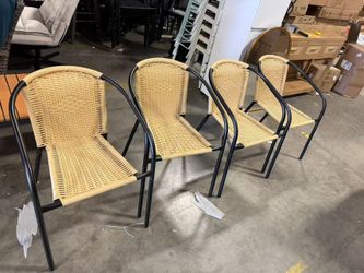 4 Pack Patio Stackable Rattan Chairs natural $80