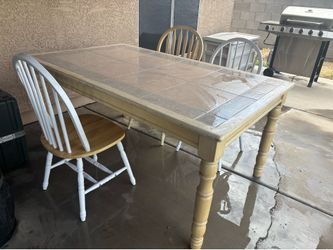 Dining table with 3 chairs - table size: 65”long*38”wide