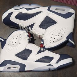 Nike Air Jordan 6 Retro Olympic White Midnight Navy Size 9 Replacement Box