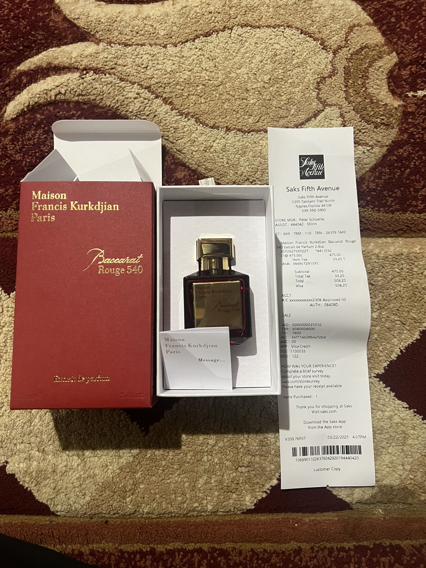Baccarat rouge 540