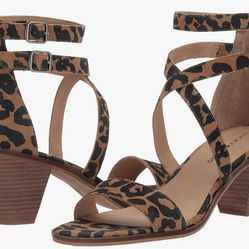 Lucky Brand Women's Ressia Heeled Sandal (Leopard