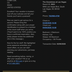 1week to Vegas grand view resort