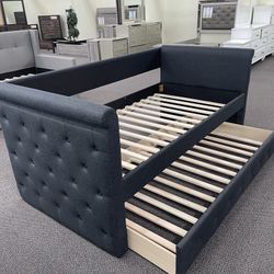Twin Over Twin Trundle Bed With Bamboo Mattresses Only 