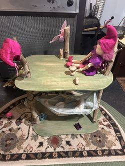 Wooden Waldorf Doll Tree House Set