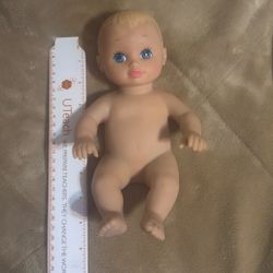 Vintage 19991 Water Baby by Lauer Toys Inc Doll 9 inch Green Eyes Blonde Hair