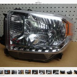 2014-2016 TOYOTA TUNDRA LEFT DRIVER HALOGEN HEADLIGHT OEM W/ AUTO LEVEL 2015
