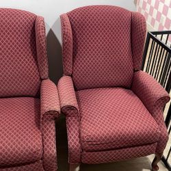 2 Sillones Reclinables Color Rojo Seminuevos 