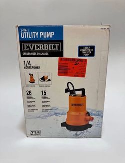 🔥 1/4 HP Submersible Pump – Dual Function Utility & Transfer 26 gal GPM