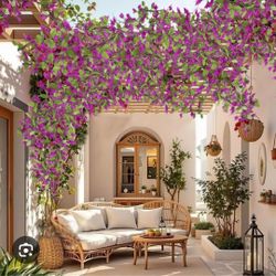 Artificial Purple Flower Bush Arrangement