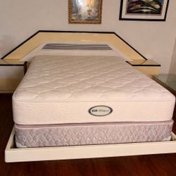 Modern King Bed With Two Sides Table Drawers Including Mattress