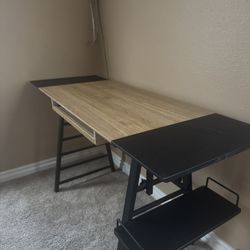 47” x 19” Writing Desk – Drawer, Shelves, Removable Panel