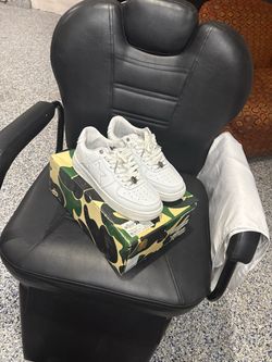 BAPE Bapesta Low-Top White Sneakers size 8.5