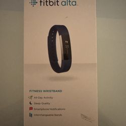Fitbit alta navy blue fitness wristband small to large brand new