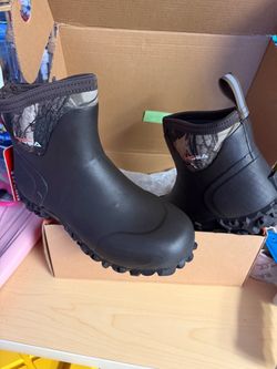 Brand New Unisex HISEA Men's Rubber Rain Boots Waterproof Outdoor Ankle Mud Boots Black