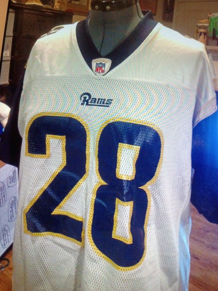 REEBOK NFL RAMS #28 MARSHALL FAULK VINTAGE JERSEY