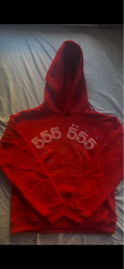 555 Red Graphic Pullover Hoodie