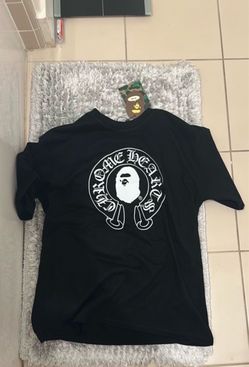A Bathing Ape Chrome hearts x Baby Milo black graphic Tee Crew Neck M