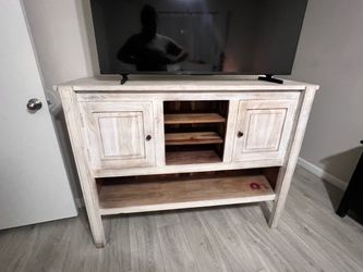 Hand-carved wooden TV Stand with Cabinets