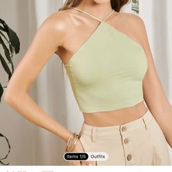 Solid Halter Crop Top 