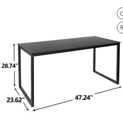 Modern Simple Style Laptop Personal Computer Desk Workstation Studio Home Office Rectangular - 47" Length, Black