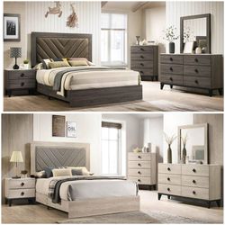 4pcs King Bedroom Set With Ortho Mattress Included 