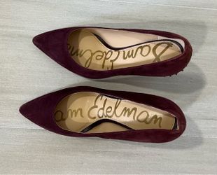 Sam Edelman Burgundy Suede Pointed-Toe Heels size 5