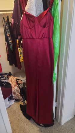 Gorgeous Burgundy Red Satin Dress