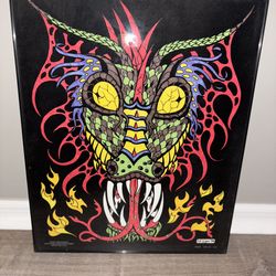 1994   16" X 20" Fuzzy Black Light Poster + Light