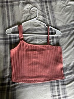 Pink ribbed crop top