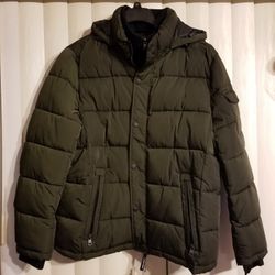 Men's Calvin Klein Water & Wind Resistant Jacket Olive Green Size Large 