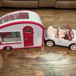Lori Dolls Barbie Style Car & Camper Set 