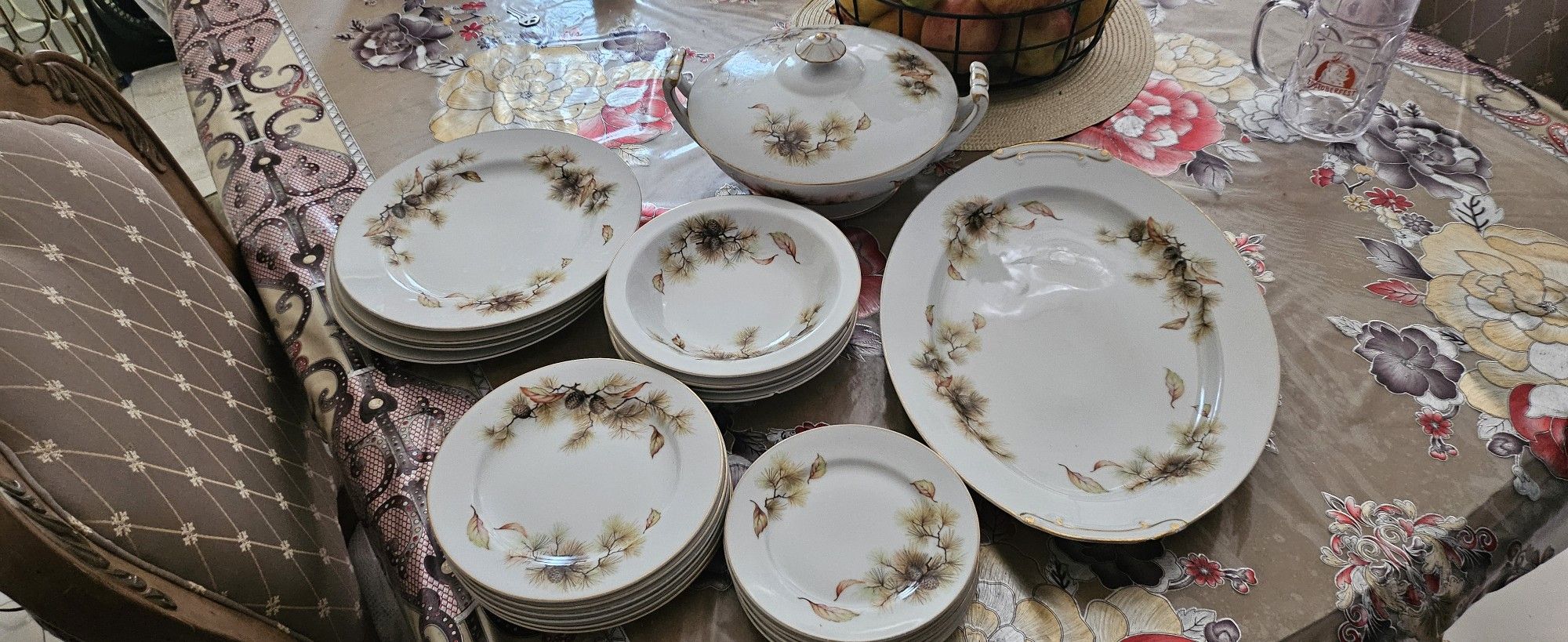20
pcs Service Kyoto China Japan Pines Pattern Pine Cones Leaves