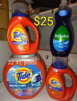Pods and liquid detergent tide