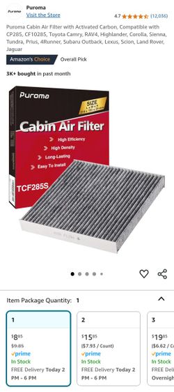 3rd Generation Prius Cabin Air Filter