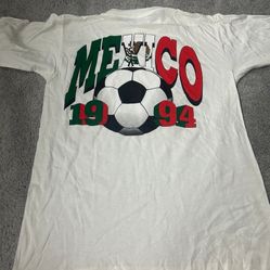 Vintage Vintage 1994 World Cup Soccer USA White T-Shirt Mexico Adult Size M Rare