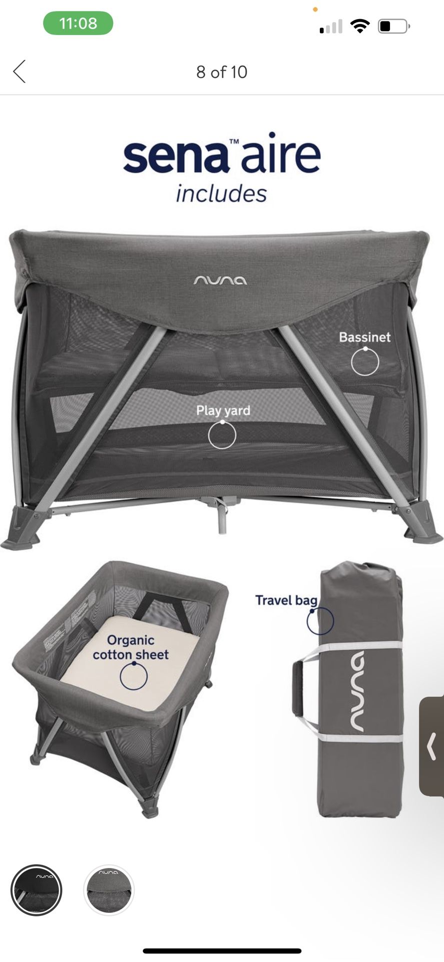 Nuna SENA™ Aire Playard Travel Crib