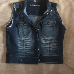 Dollhouse Denim Vest Size M
