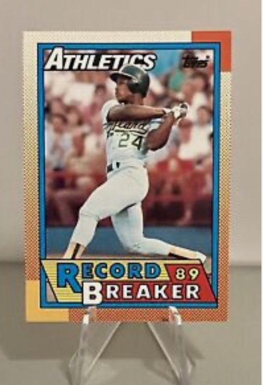 1990 Topps RICKEY HENDERSON Record Breaker #7 Oakland Athletics HOF