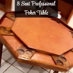 ♠️♥️♣️♦️ Fischer Folding 8 Seat Poker Table W/Drink Holder ♥️♠️♦️♣️
